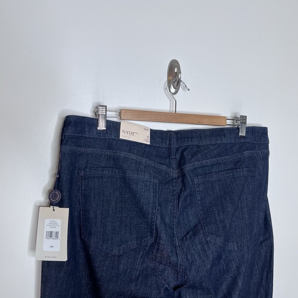 NYDJ Teresa Wide Leg Ankle Jeans Womens Size 16W Dark Rinse Mid Rise Stretch - Picture 6 of 7
